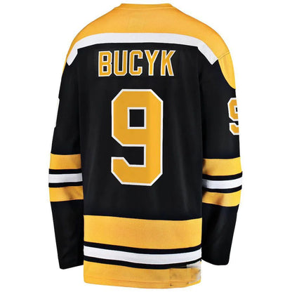 B.Bruins #9 John Bucyk Fanatics Branded Premier Breakaway Retired Player Jersey Black Stitched American Hockey Jerseys