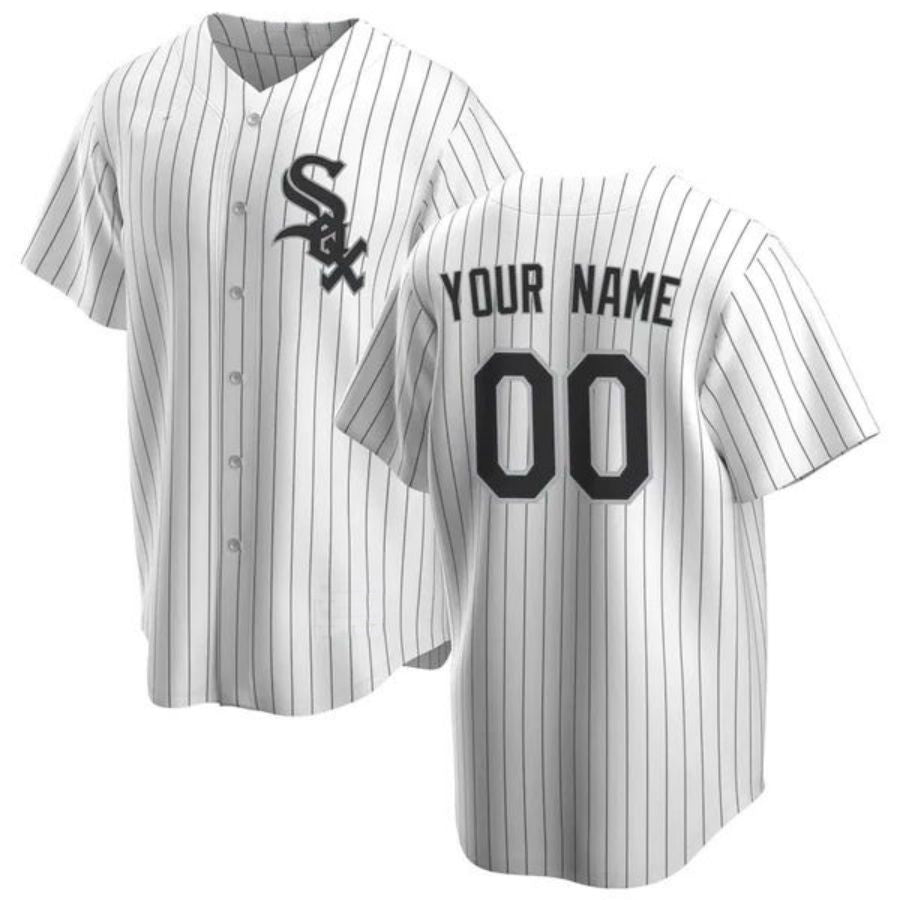 Baseball Jerseys Custom Chicago White Sox White Home Replica Custom Baseball Jerseys