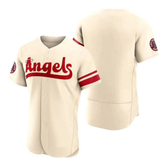 Baseball Jerseys Custom Los Angeles Angels Blank Cream Stitched 2022 City Connect Jersey