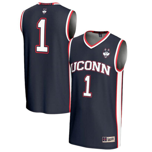 Basketball Jersey #1 UConn Huskies GameDay Greats Lightweight Navy Player Jersey College Jersey