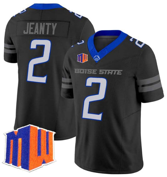 B.State Broncos #2 Ashton Jeanty Black Vapor Limited Football Alternate Stitched American College Jerseys