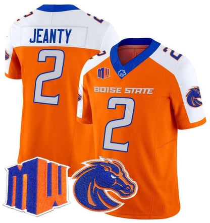 B.State Broncos #2 Ashton Jeanty Orange Vapor Limited Football Alternate Stitched American College Jerseys