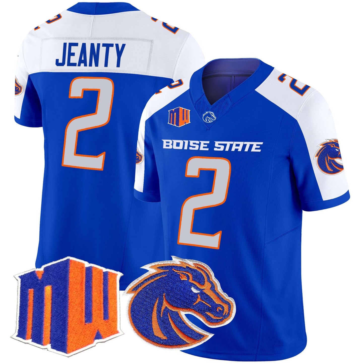 B.State Broncos #2 Ashton Jeanty Royal Vapor Limited Football Stitched American College Jerseys