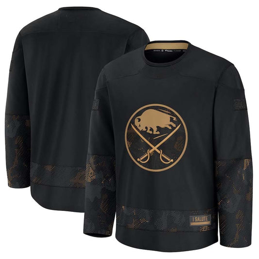 B.Sabres Fanatics 2024 Military Appreciation Practice Jersey - Black Stitched American Hockey Jerseys