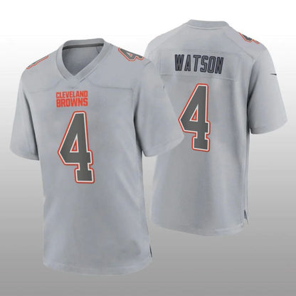 C.Browns #4 Deshaun Watson Gray Atmosphere Game Player Jersey Stitched American Football Jerseys