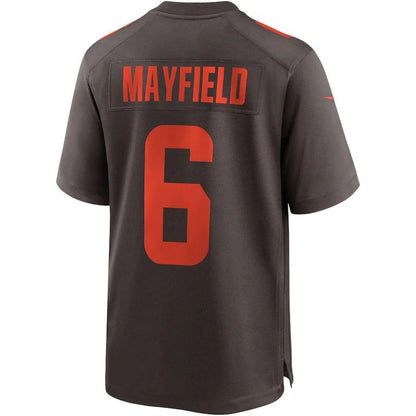 C.Browns #6 Baker Mayfield Brown Game Player Jersey American Stitched Football Jerseys