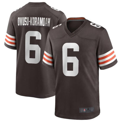 C.Browns #6 Jeremiah Owusu-Koramoah Brown Team Game Jersey American Stitched Football Jerseys