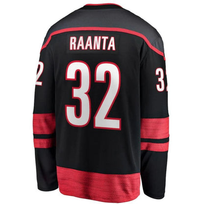 C.Hurricanes #32 Antti Raanta Fanatics Branded Home Breakaway Player Jersey Black Stitched American Hockey Jerseys