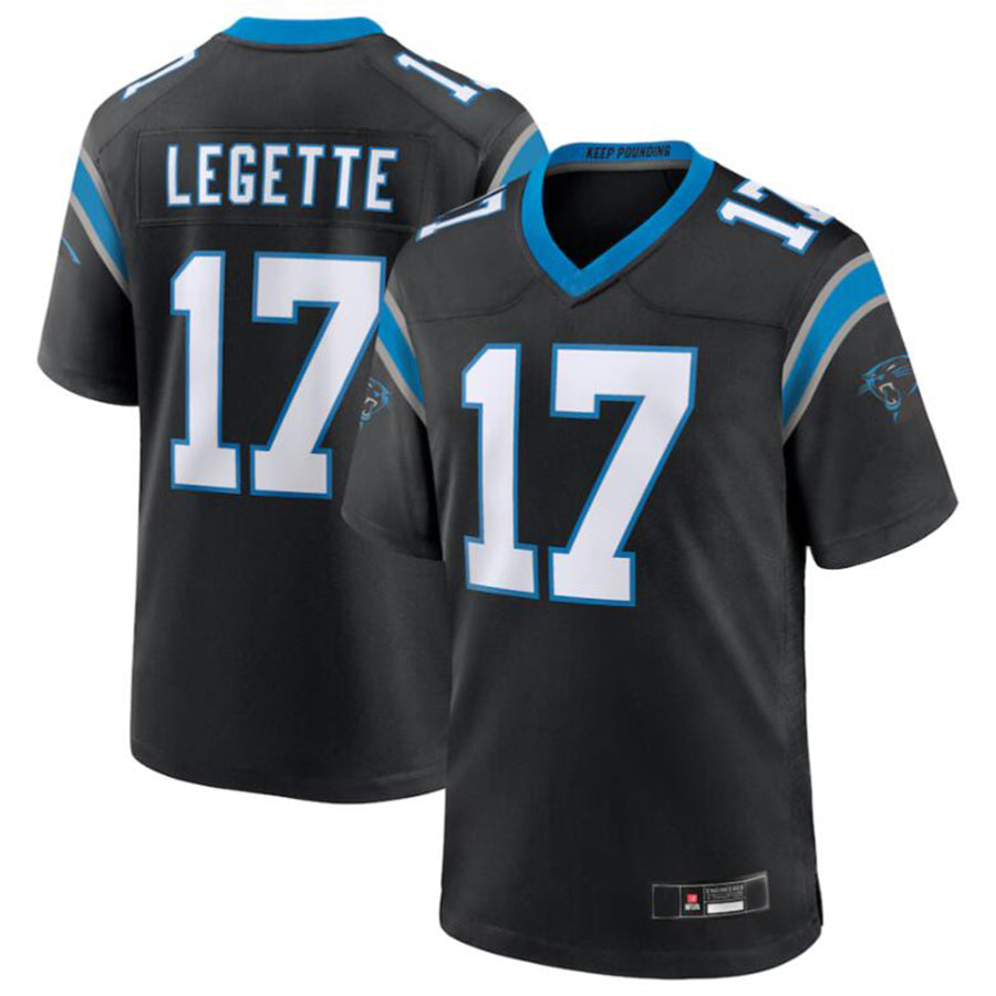 C.Panthers #17 Xavier Legette Black Player Game Jersey American Stitched Football Jerseys