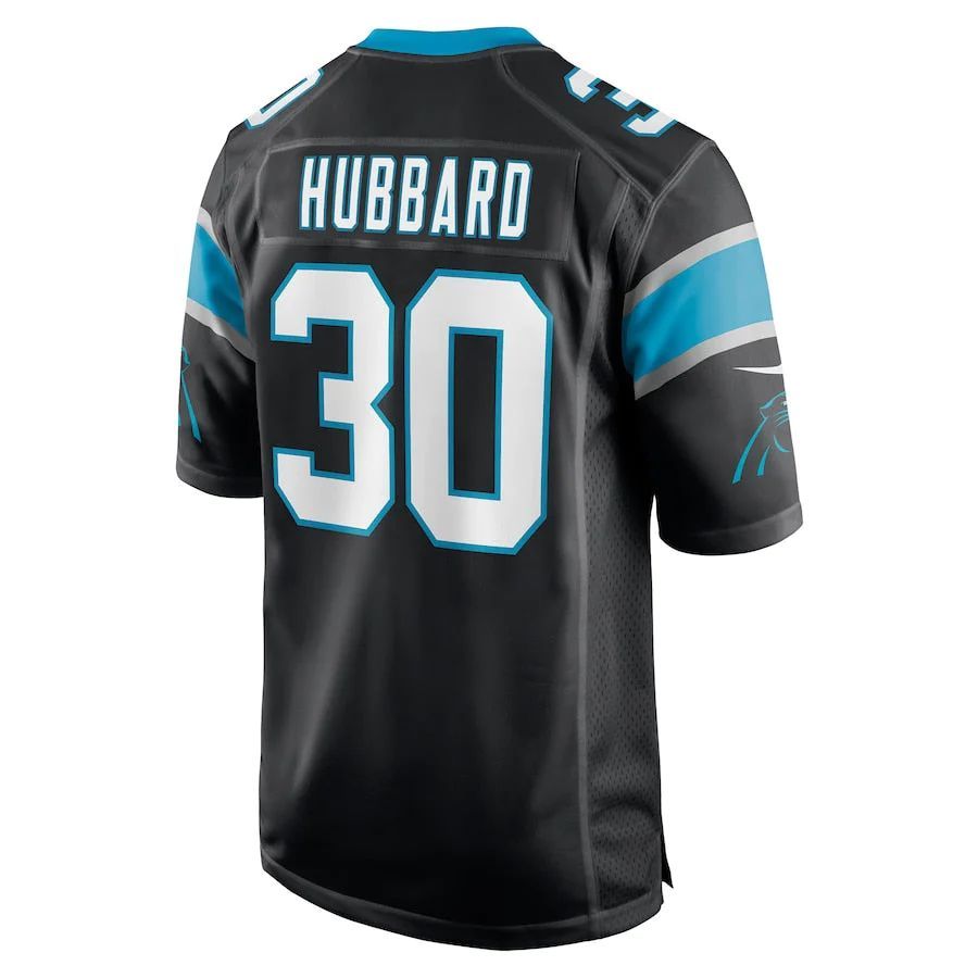 C.Panthers #30 Chuba Hubbard Black Player Game Jersey -Stitched American Football Jerseys