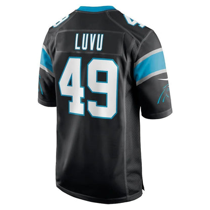 C.Panthers #49 Frankie Luvu Black Game Player Jersey Stitched American Football Jerseys