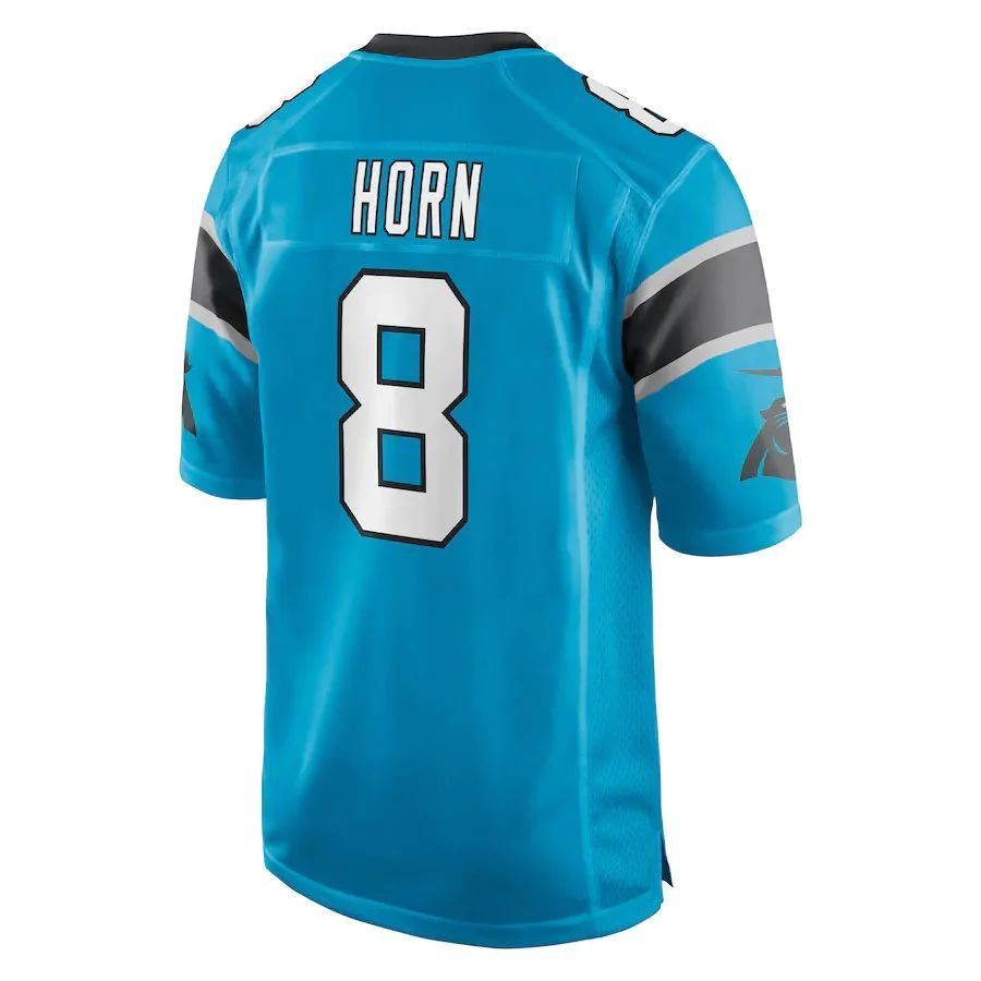 C.Panthers #8 Jaycee Horn Blue Game Player Jersey Stitched American Football Jerseys