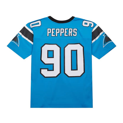 C.Panthers #90 Julius Peppers Mitchell & Ness Blue American Football Jerseys