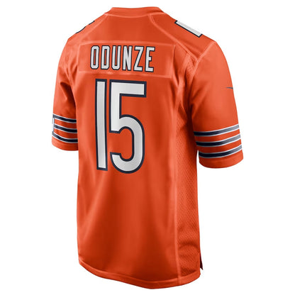 C.Bears #15 Rome Odunze Player Game Jersey - Orange Stitched American Football Jerseys