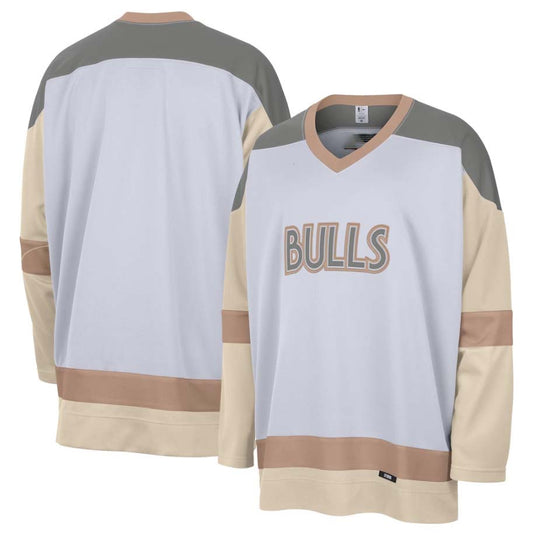 C.Bulls 2024-25 City Edition Courtside Heavyweight Hockey Jersey - White Stitched American Hockey Jerseys