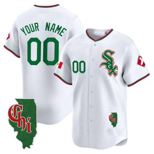 Custom Chicago White Sox Mexico Vapor Premier Limited – Illinois Patch – All Stitched Baseball Jersey