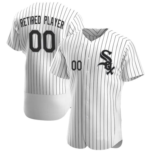 Custom Chicago White Sox White Home Retired Roster Authentic Baseball Jerseys