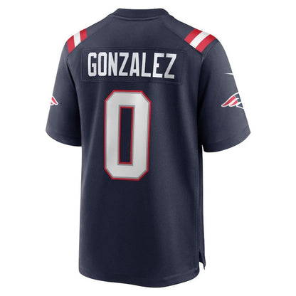 NE.Patriots #0 Christian Gonzalez Navy Game Jersey Stitched American Football Jerseys