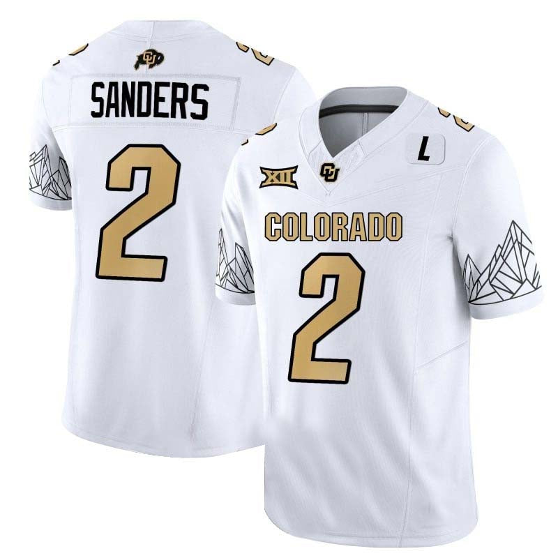 C.Buffaloes #2 Shadeur Sanders 2024 White Home Football Stitched American College Jerseys