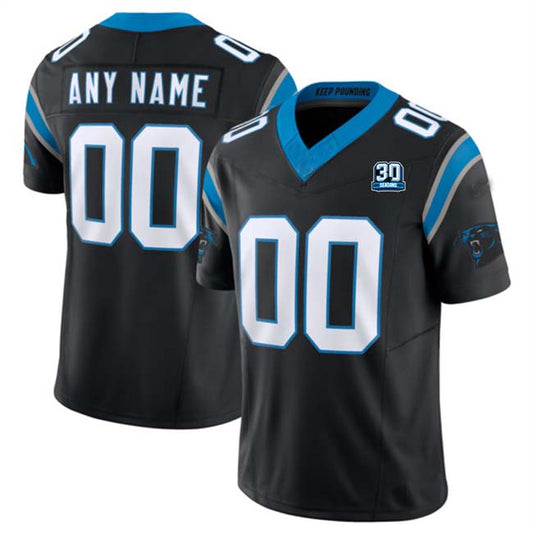 Custom C.Panthers Active Player Black 2024 30th Anniversary Patch F.U.S.E. Vapor Limited Stitched Football Jersey