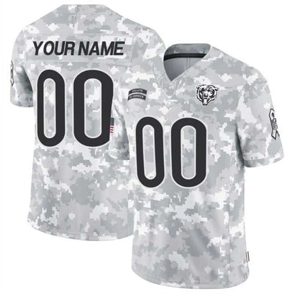 Custom C.Bears Active Player 2024 F.U.S.E Arctic Camo Salute To Service Limited Stitched Football Jersey