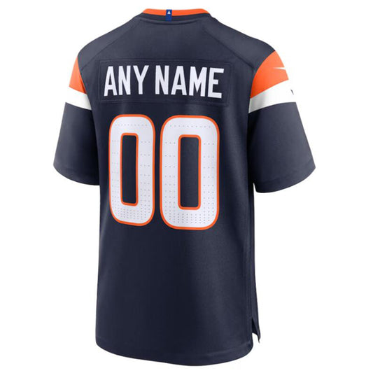 Custom D.Broncos Navy Alternate Player Game Jersey American Stitched Football Jerseys