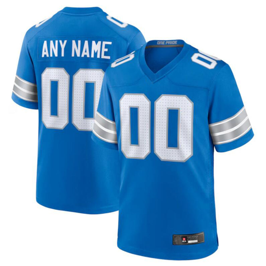 Custom D.Lions Blue Player Game Jersey American Stitched Football Jerseys