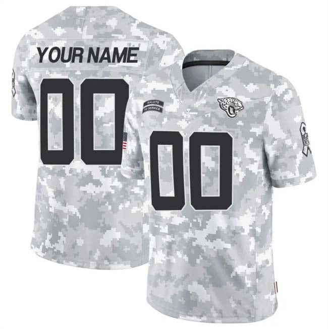 Custom J.Jaguars Active Player 2024 F.U.S.E Arctic Camo Salute To Service Limited Stitched Football Jersey