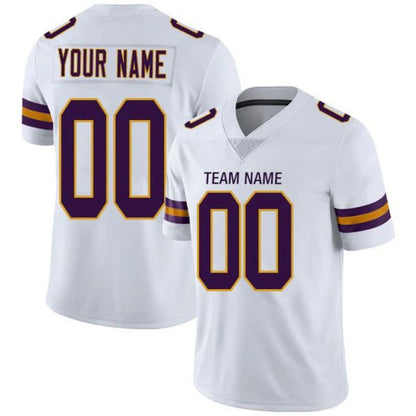 Custom MN.Vikings Stitched American Football Jerseys Personalize Birthday Gifts White Jersey