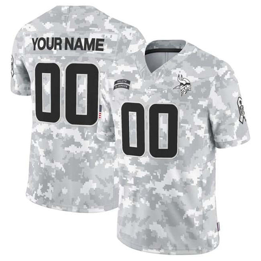 Custom M.Vikings Active Player 2024 F.U.S.E Arctic Camo Salute To Service Limited Stitched Football Jersey