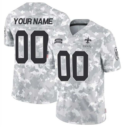 Custom NO.Saints Active Player 2024 F.U.S.E Arctic Camo Salute To Service Limited Stitched Football Jersey