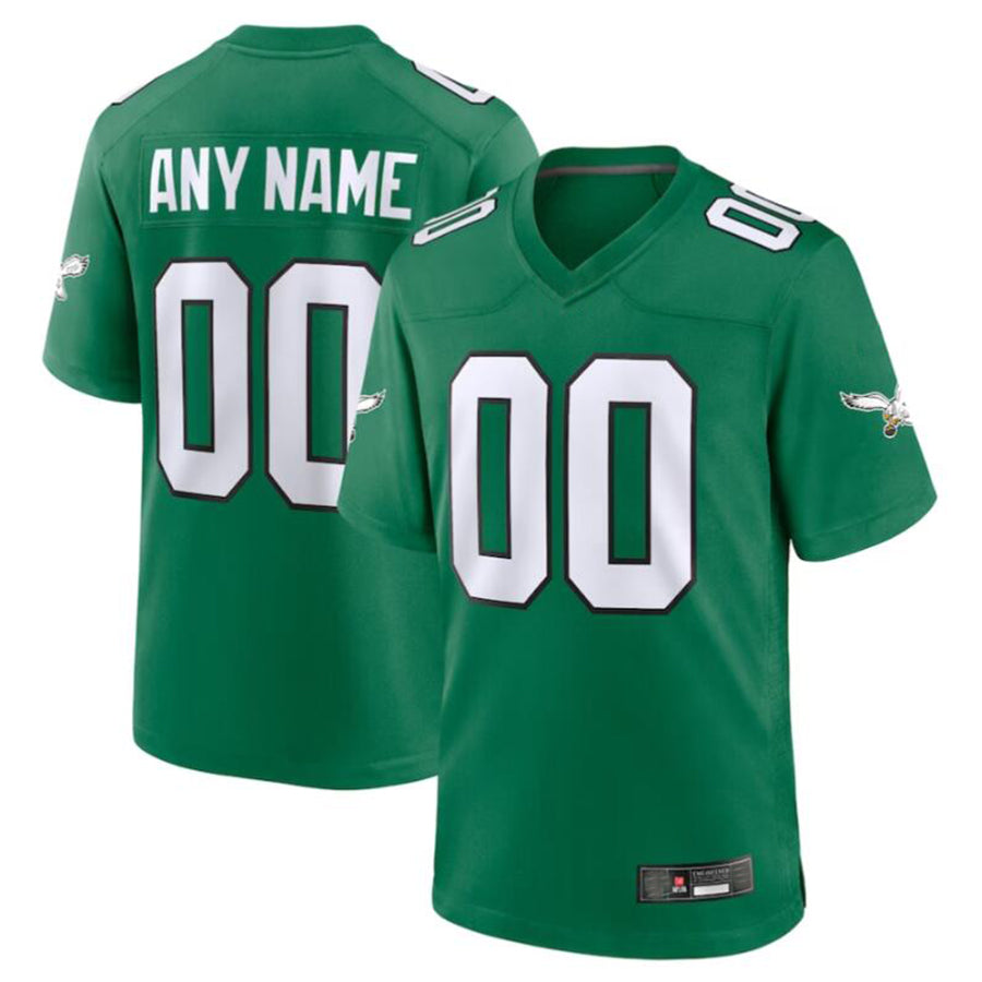 Custom P.Eagles Green Alternate Player Game Jersey American Stitched Football Jerseys