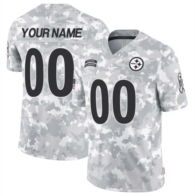 Custom P.Steelers Active Player 2024 F.U.S.E Arctic Camo Salute To Service Limited Stitched Football Jersey