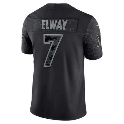 D.Broncos #7 John Elway Stitched Player Black Retired Player RFLCTV Limited Jerseys