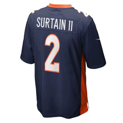 D.Broncos #2 Patrick Surtain II Navy Home Game Player Jersey Stitched American Football Jerseys