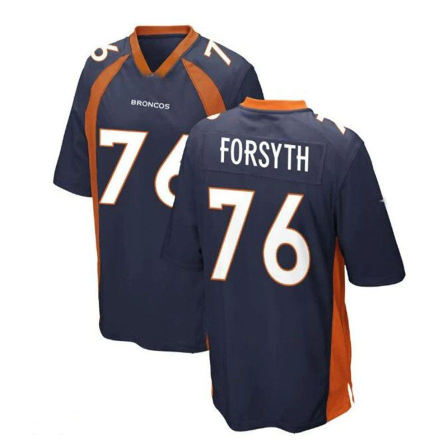 D.Broncos #76 Alex Forsyth Alternate Player Game Jersey - Navy Stitched American Football Jerseys