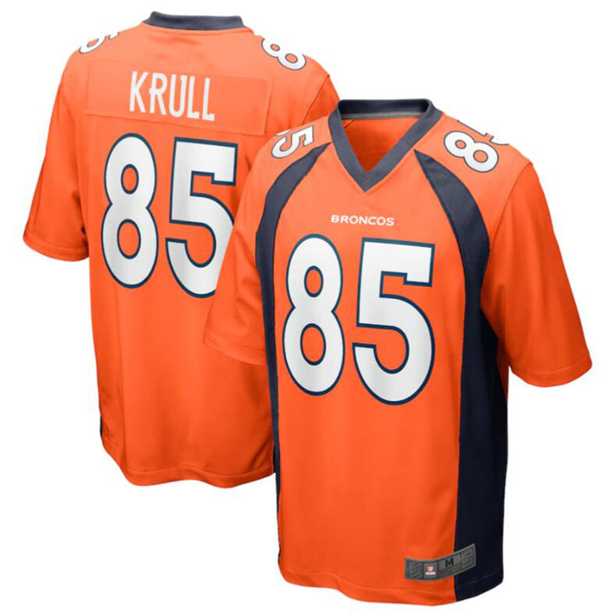 D.Broncos #85 Lucas Krull Orange Team Game Jersey American Stitched Football Jerseys