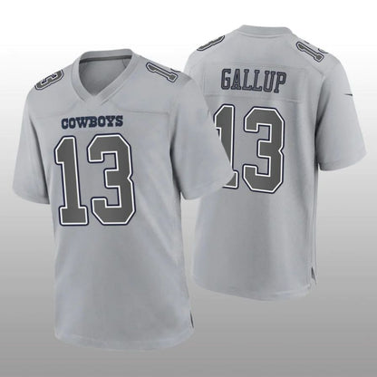 D.Cowboys #13 Michael Gallup Gray Atmosphere Game Player Jersey Fashion Jersey American Jerseys