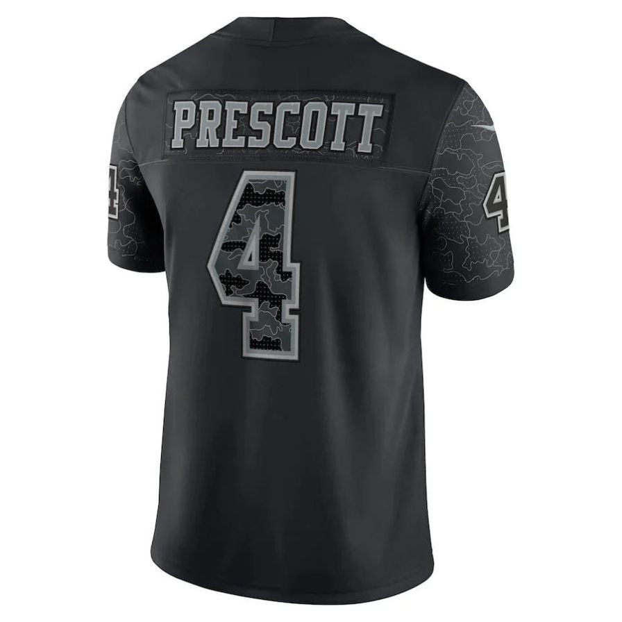 D.Cowboys #4 Dak Prescott Black RFLCTV Limited Player Jersey Stitched American Football Jerseys