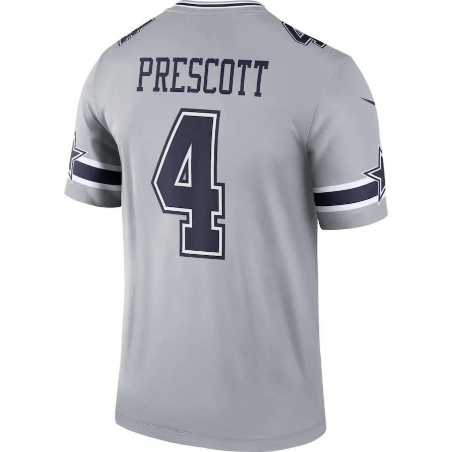 D.Cowboys #4 Dak Prescott Gray Inverted Legend Player Jersey Stitched American Football Jerseys