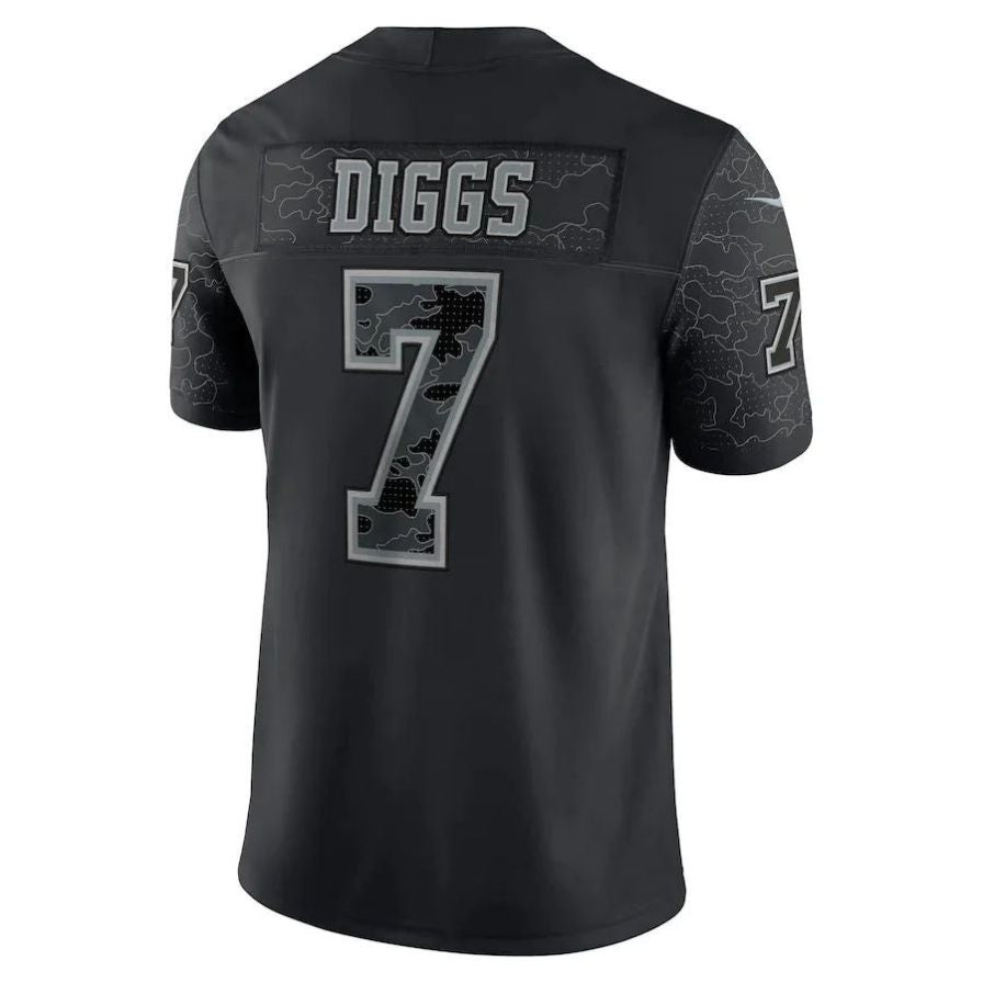 D.Cowboys #7 Trevon Diggs Black RFLCTV Limited Jersey Stitched American Football Jerseys