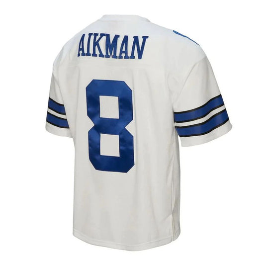 D.Cowboys #8 Troy Aikman Mitchell & Ness White 1992 Legacy Replica Player Jersey Stitched American Football Jerseys