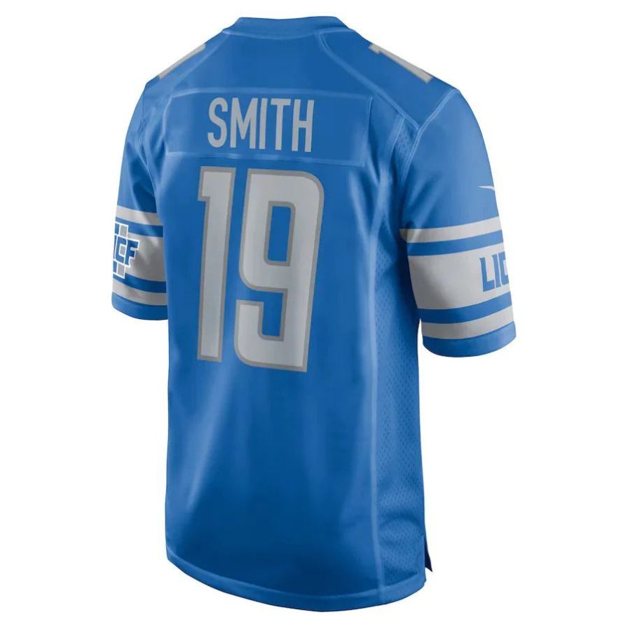 D.Lions #19 Saivion Smith Blue Player Game Jersey Stitched American Football Jerseys