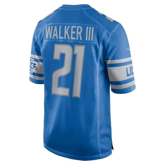 D.Lions #21 Tracy Walker III Blue Game Player Jersey Stitched American Football Jerseys