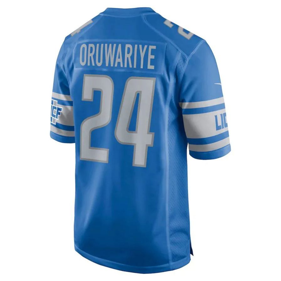 D.Lions #24 Amani Oruwariye Blue Game Player Jersey Stitched American Football Jerseys