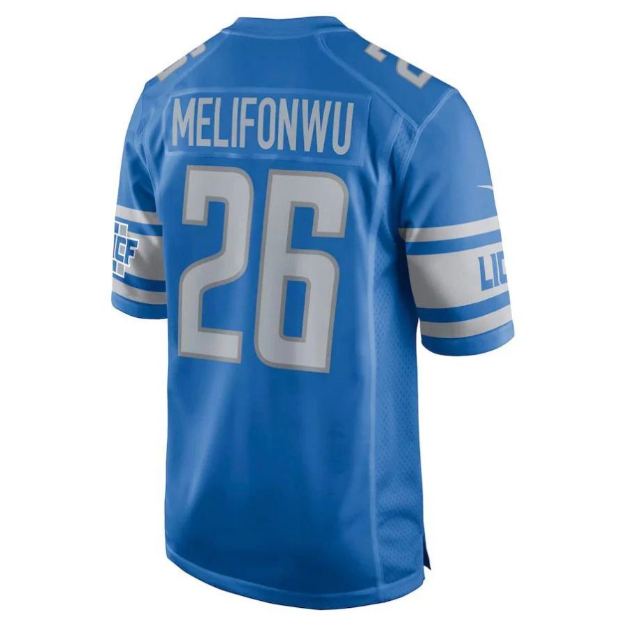 D.Lions #26 Ifeatu Melifonwu Blue Player Game Jersey Stitched American Football Jerseys