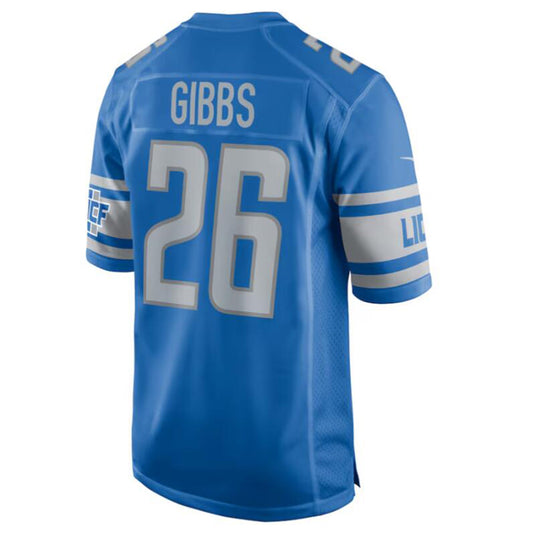 D.Lions #26 Jahmyr Gibbs Blue 2023 Draft First Round Pick Game Jersey Stitched Football Jerseys