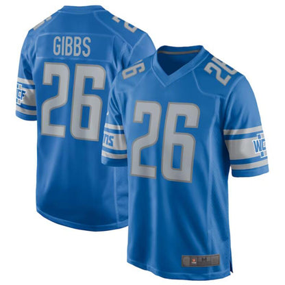 D.Lions #26 Jahmyr Gibbs Blue 2023 Draft First Round Pick Game Jersey Stitched Football Jerseys