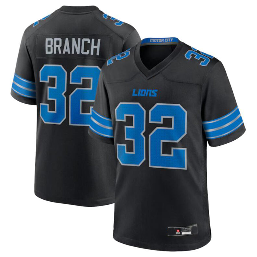 D.Lions #32 Brian Branch Black 2nd Alternate Game Jersey American Stitched Football Jerseys