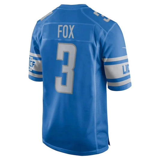 D.Lions #3 Jack Fox Blue Game Player Jersey Stitched American Football Jerseys